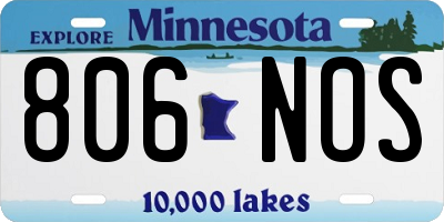 MN license plate 806NOS