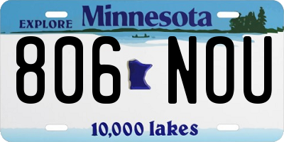 MN license plate 806NOU