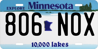 MN license plate 806NOX