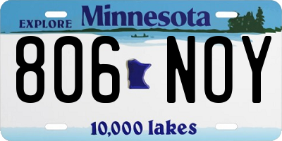 MN license plate 806NOY