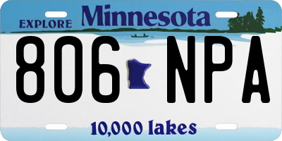 MN license plate 806NPA