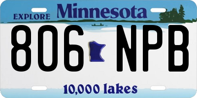MN license plate 806NPB