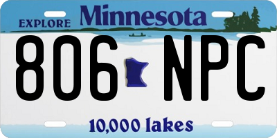 MN license plate 806NPC
