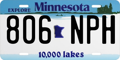 MN license plate 806NPH