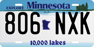 MN license plate 806NXK