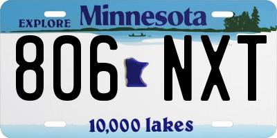 MN license plate 806NXT
