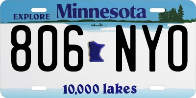 MN license plate 806NYO