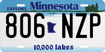 MN license plate 806NZP