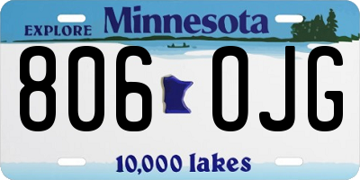 MN license plate 806OJG