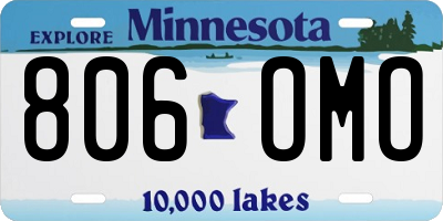 MN license plate 806OMO