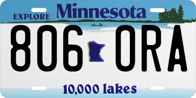 MN license plate 806ORA