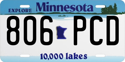 MN license plate 806PCD