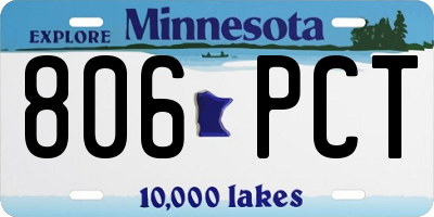 MN license plate 806PCT