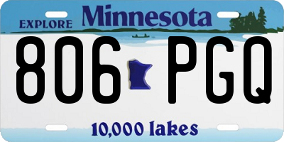 MN license plate 806PGQ