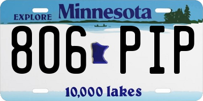 MN license plate 806PIP