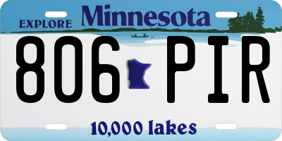 MN license plate 806PIR