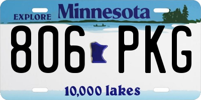 MN license plate 806PKG