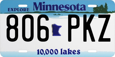 MN license plate 806PKZ