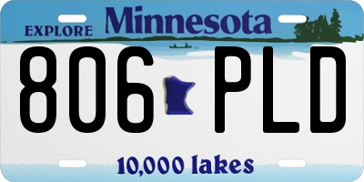 MN license plate 806PLD