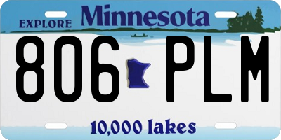 MN license plate 806PLM