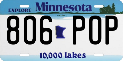 MN license plate 806POP