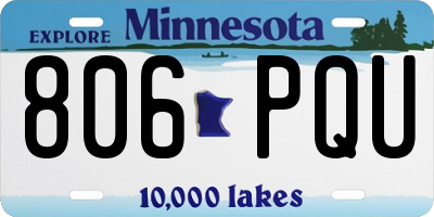 MN license plate 806PQU