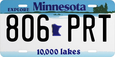 MN license plate 806PRT