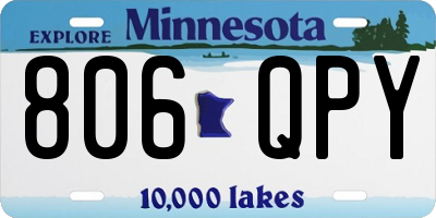 MN license plate 806QPY