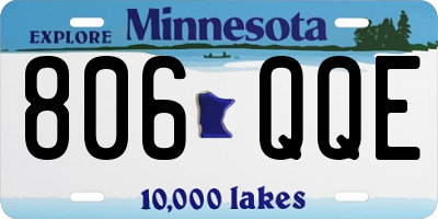 MN license plate 806QQE