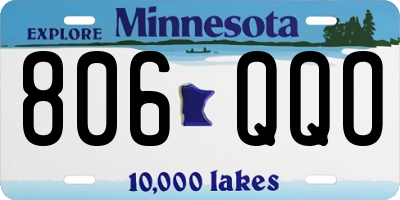 MN license plate 806QQO