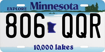 MN license plate 806QQR