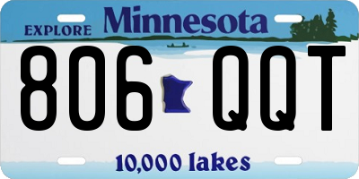 MN license plate 806QQT
