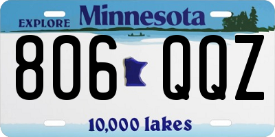 MN license plate 806QQZ