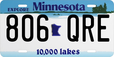 MN license plate 806QRE