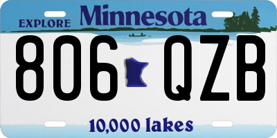MN license plate 806QZB