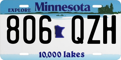 MN license plate 806QZH