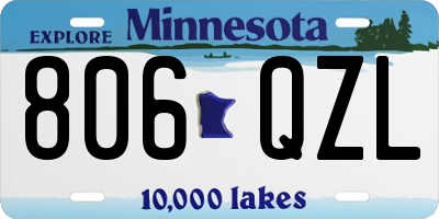 MN license plate 806QZL