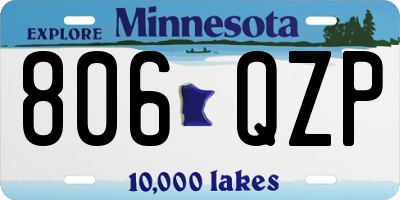 MN license plate 806QZP