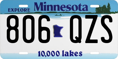 MN license plate 806QZS