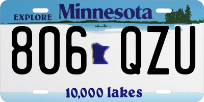MN license plate 806QZU