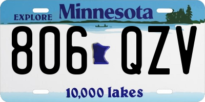 MN license plate 806QZV
