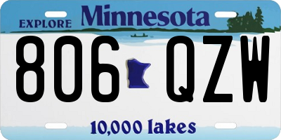 MN license plate 806QZW