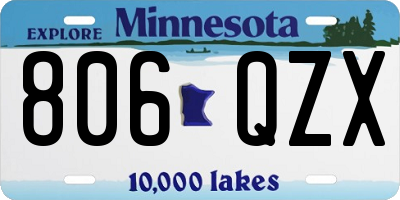 MN license plate 806QZX