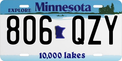 MN license plate 806QZY