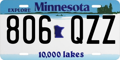 MN license plate 806QZZ