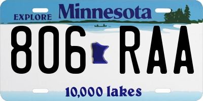 MN license plate 806RAA