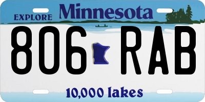 MN license plate 806RAB
