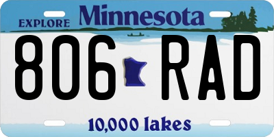 MN license plate 806RAD