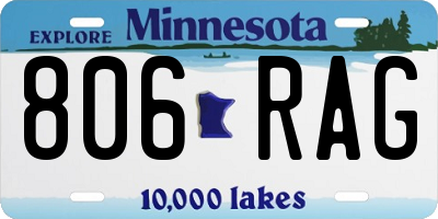 MN license plate 806RAG