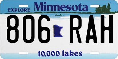 MN license plate 806RAH